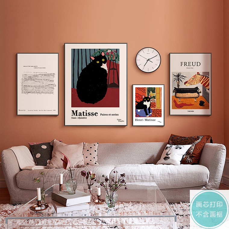 线条马蒂斯抽象风小众装饰画芯
