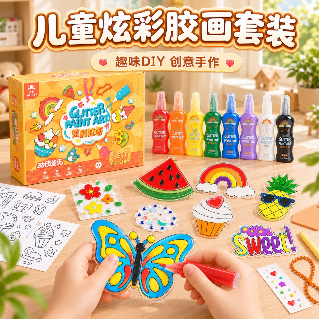 免烤水晶滴胶画儿童益智
