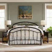 HOME 高端外贸全球款 碳钢做旧美式 RICH 法式 中古无甲醛环保铁艺床