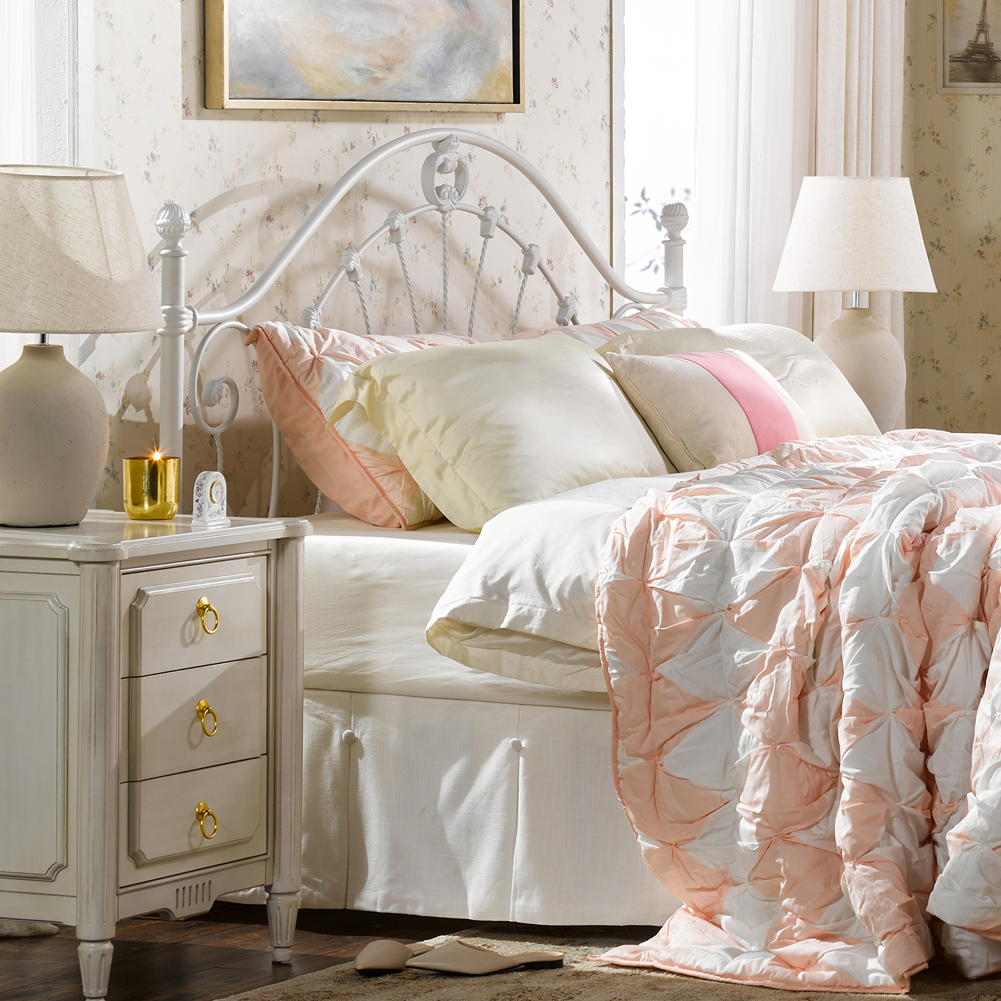 美式铁艺床网红公主床环保无甲醛