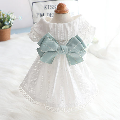 狗狗衣服春夏季薄款裙子洛丽塔公主薄荷蝴蝶猫咪宠物衣服