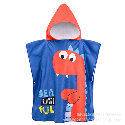 儿童斗篷浴巾连帽吸水速干沙滩游泳旅行温泉带帽斗篷式超细纤维