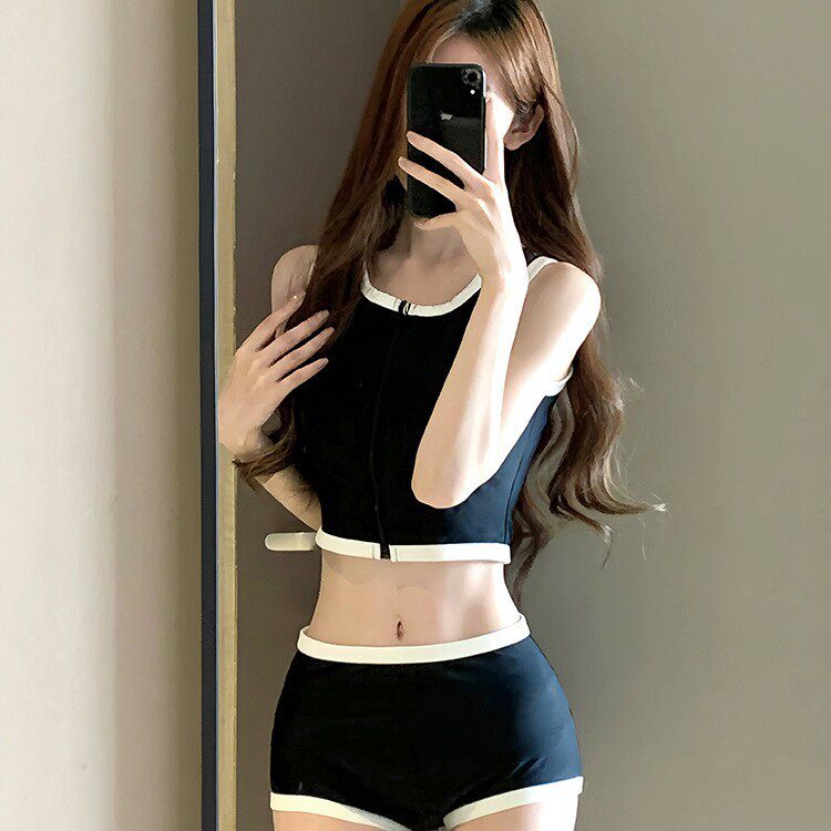 分体游泳衣女士2024年新爆款纯欲保守高级感微胖女孩遮肚子肉显瘦