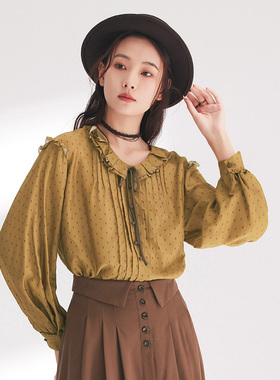 D-HARRY/迪哈利2024春新款复古百搭宽松花版长袖衬衫DH241R97053D