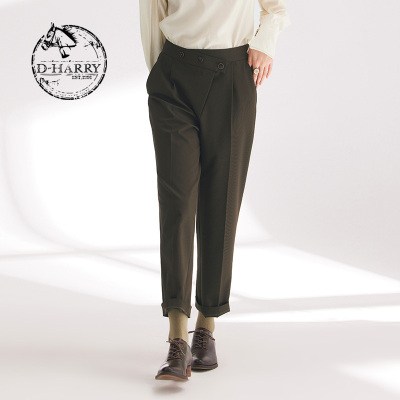 D-HARRY/迪哈利2024春纯色简约通勤直筒小脚裤DH241L97008D