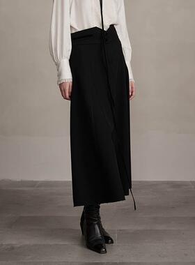 D-HARRY/迪哈利2024冬新款优雅百搭黑色A字半身长裙DH244M97879D