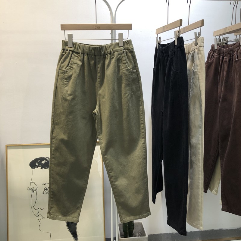 秋裝新款韓版斜紋棉工裝休閑褲女寬松顯瘦百搭哈倫褲九分褲高腰潮在類目 女裝/女士精品, 褲子, 休閒褲中 - 來自Buy2taobao.com提供專業的淘寶代購服務