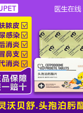 保灵沃贝舒惠中动保宠泊宁头孢泊肟酯片宠物猫狗消炎药皮肤病萌兽