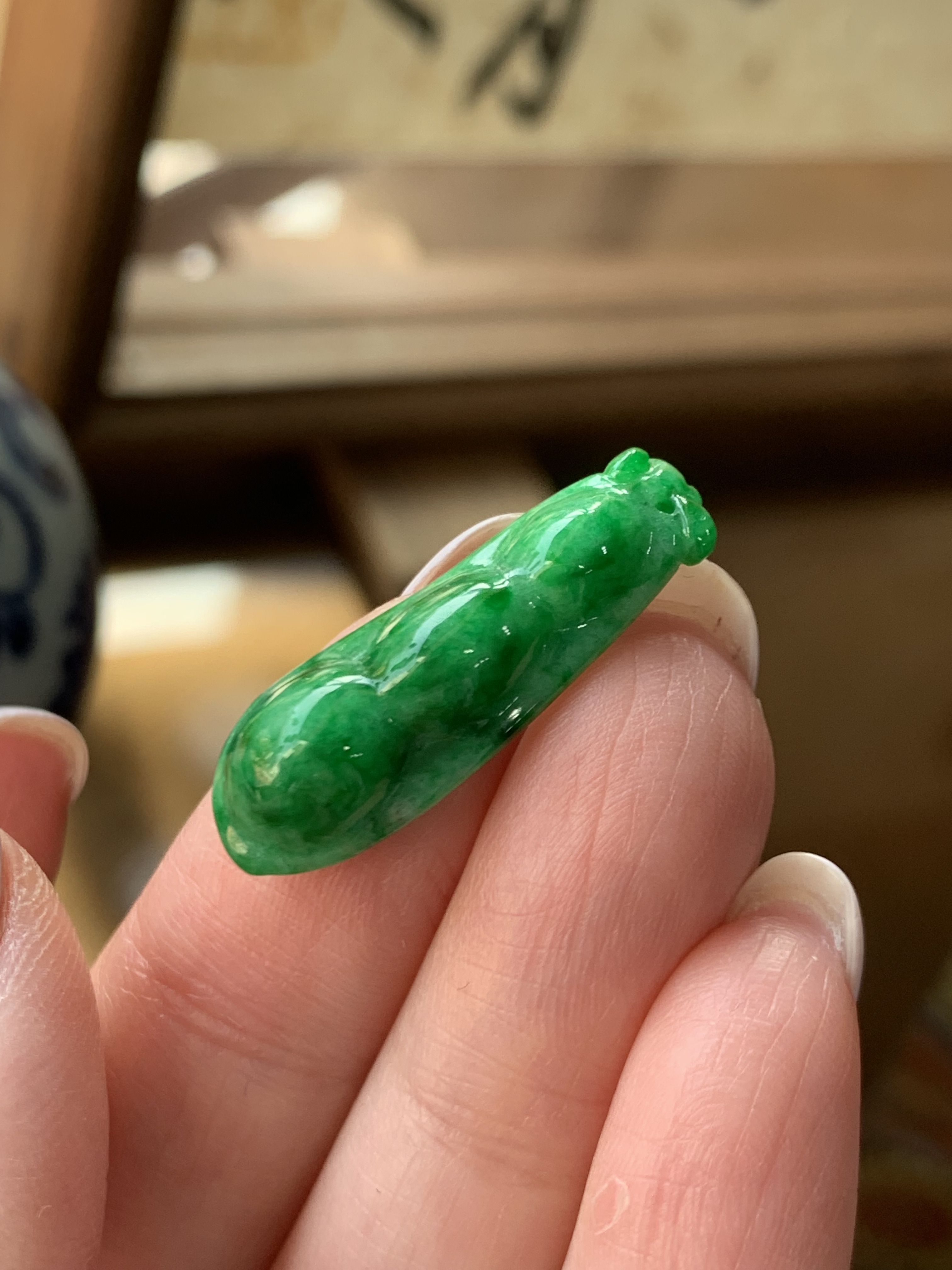 老坑糯种水天然缅甸a货辣阳绿翡翠四季豆吊坠玉坠男女款玉石挂件