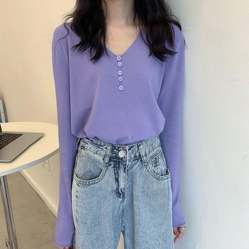 수유 상의 봄 가을 패셔너블한 하의 셔츠 더욱 하얗고 날씬해 보이는 산후 모유 브이넥 패셔너블한 엄마 스타일 수유 티셔츠