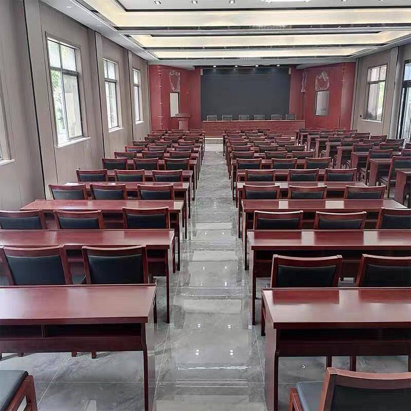 会议室桌椅组合长条桌双人实木条形会议桌小型会议条形桌培训桌椅