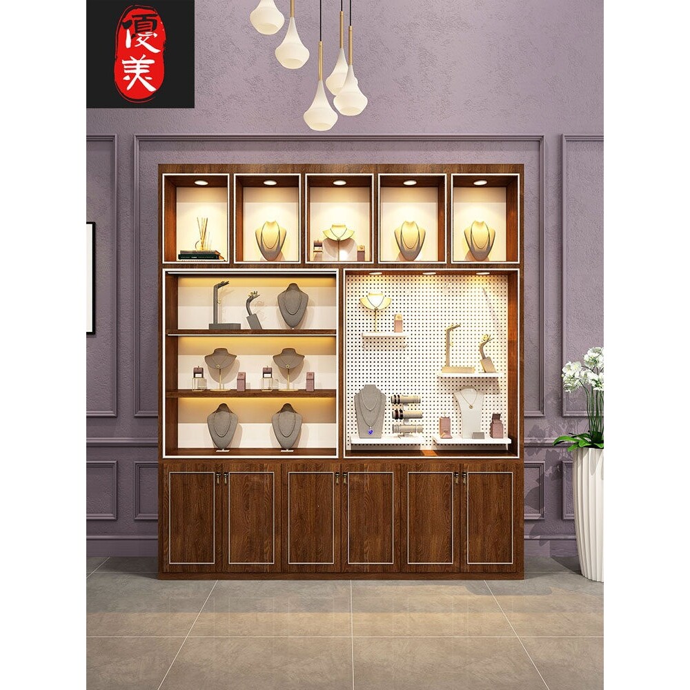 复古置物柜木质烤漆柜帽子展示柜鞋子包包展柜中古来图