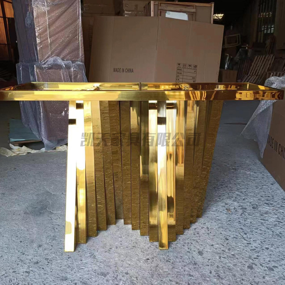 定制大理石玄关桌简约入户窄桌不锈钢玄关桌子收纳入户门轻奢风图片