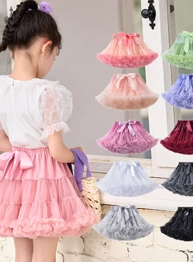 半身裙生日周岁欧美童裙儿童蓬蓬裙女童纱裙秋冬tutu裙公主裙网纱