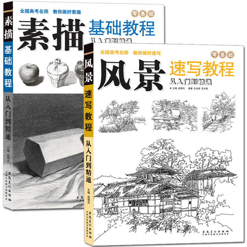 基础教程从入门到精通线描画素描基础风景石膏静物画教程风景素描绘画
