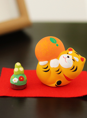 日本作舍窑陶土摆件日式桌面可爱