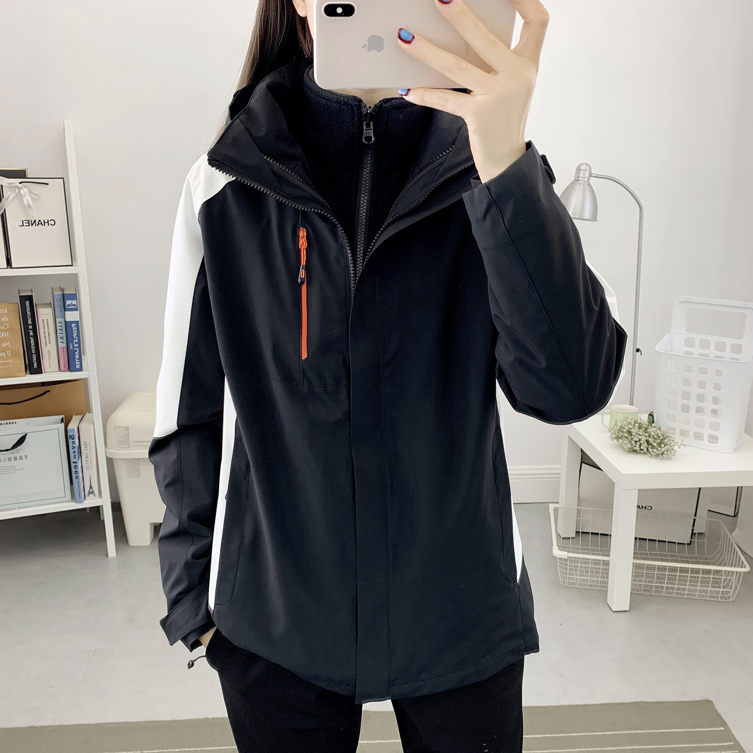 加绒加厚银狐绒男女冬季冲锋衣