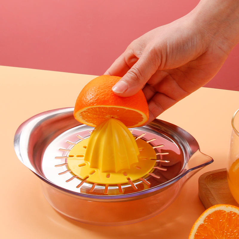 手动榨汁盘家用挤柠檬神器