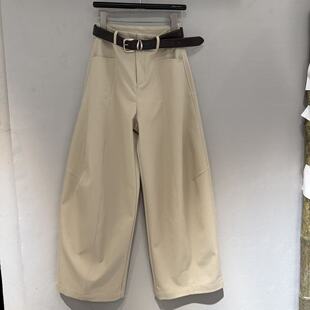 83525 后刺绣百搭休闲弯刀裤 欧洲站2026新款 欧货一字口袋高腰窄版