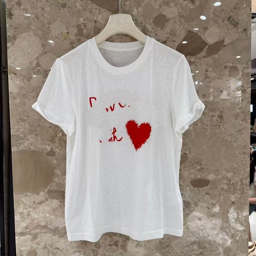 欧洲站2026夏新款欧货舒适百搭圆领爱心烫钻减龄百搭短袖T恤60227