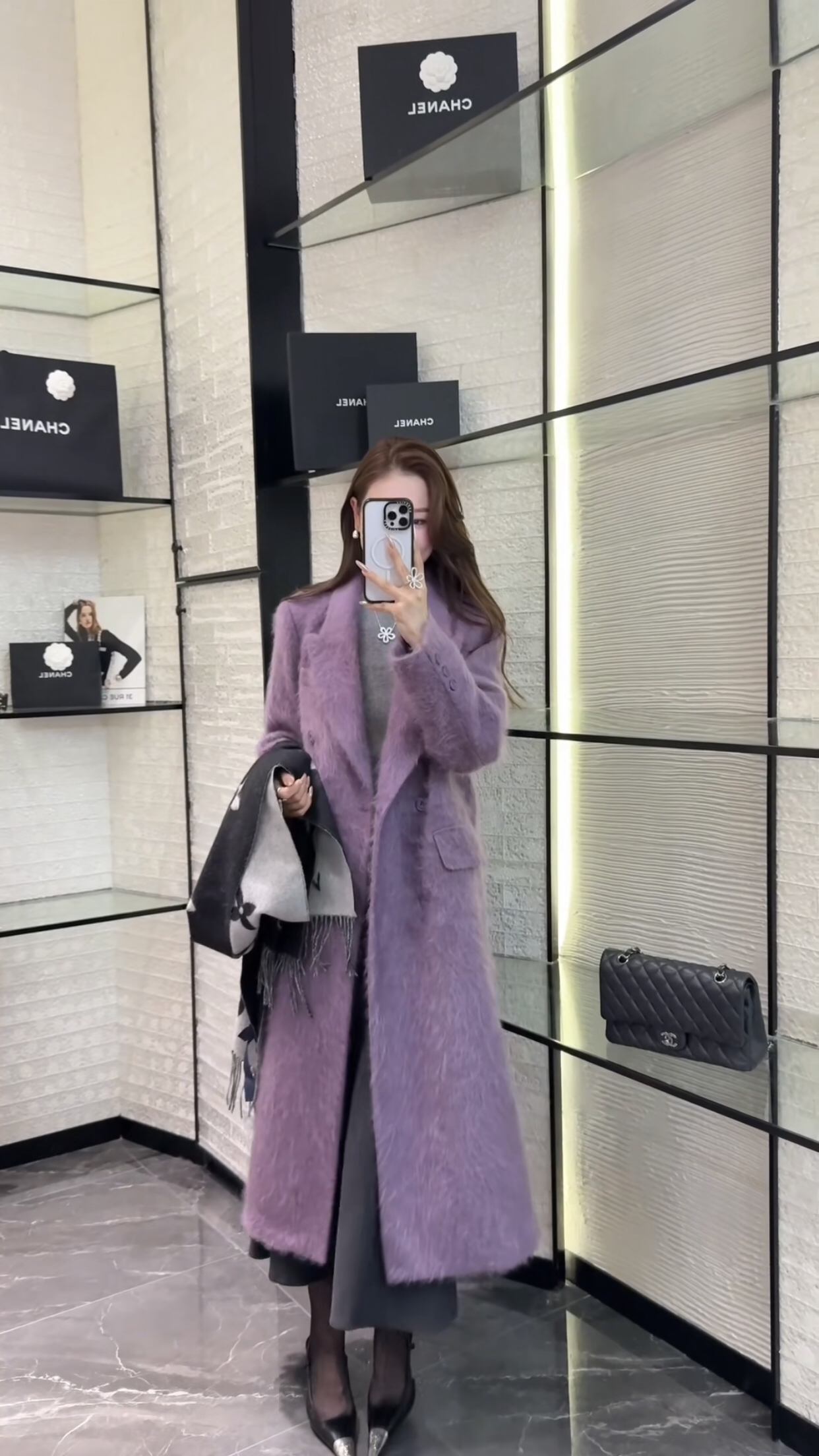 欧洲站2025冬新款时尚翻领双排扣宽松显瘦百搭长款毛呢大衣外套女