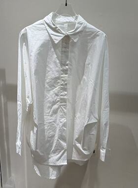 欧洲站2026新款中古风时尚翻领单排扣前短后长宽松长袖衬衫CV699