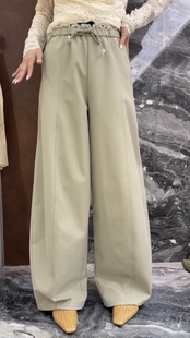 弯刀裤 松紧腰拼蕾丝花边欧货百搭休闲裤 新款 曼曼家2026春季