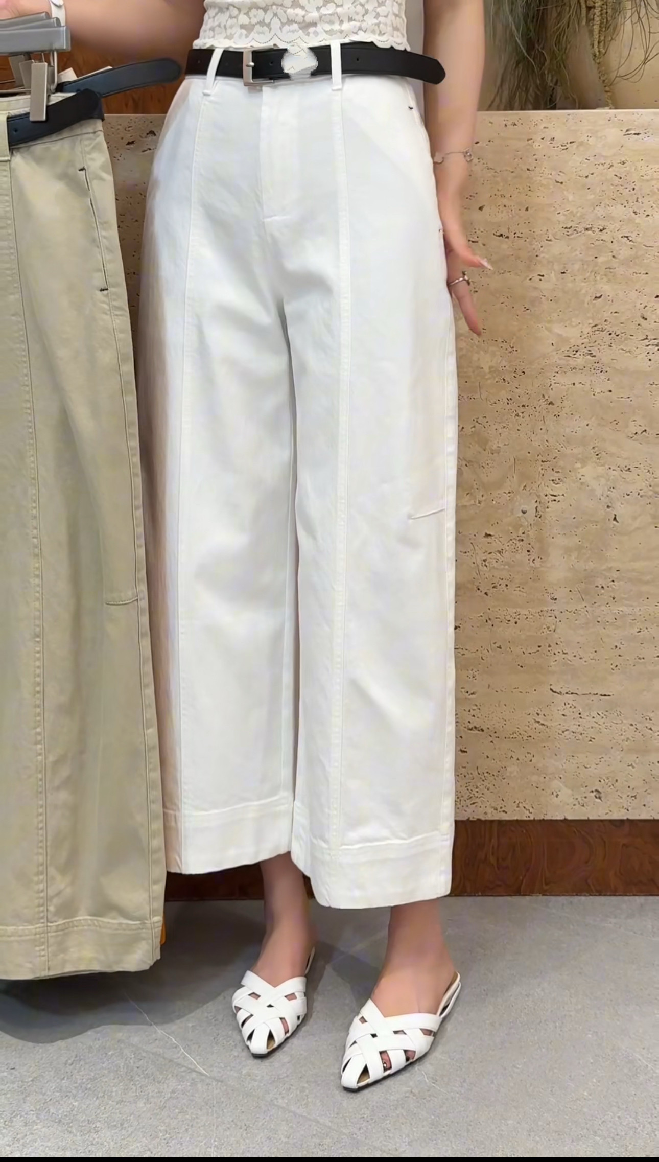 欧洲站2026新款欧货刺绣logo舒适百搭弹力直筒九分休闲裤32336