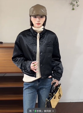 欧洲站2025冬新款时尚立领单排扣宽松显瘦轻薄短羽绒服外套95051