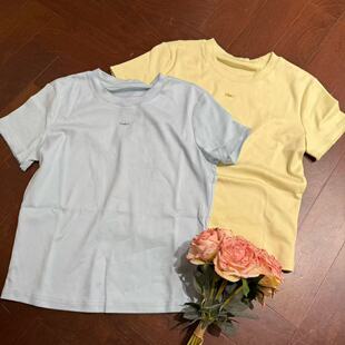 T恤27325 锯齿边圆领镶嵌小标简约百搭短袖 欧洲站2026新款 欧货时尚