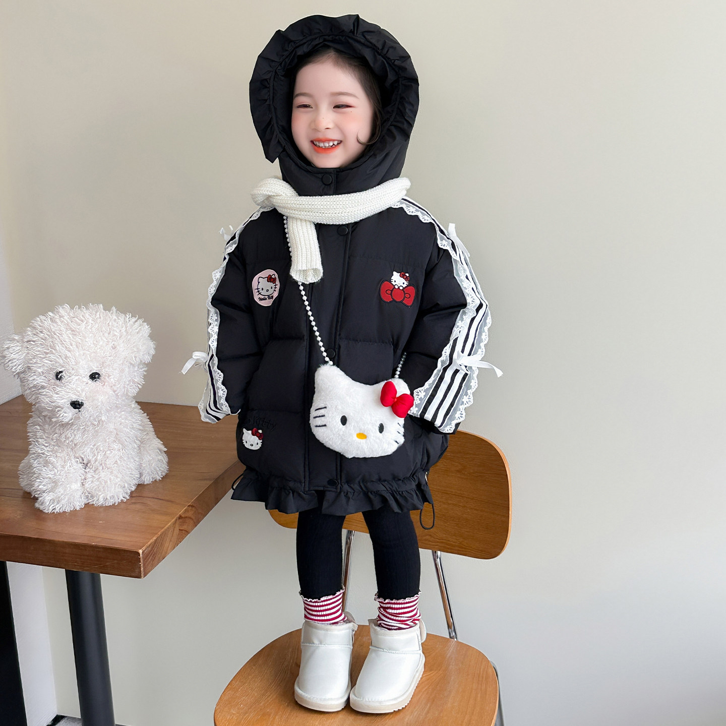 超好看女童加绒棉服冬装2025新款