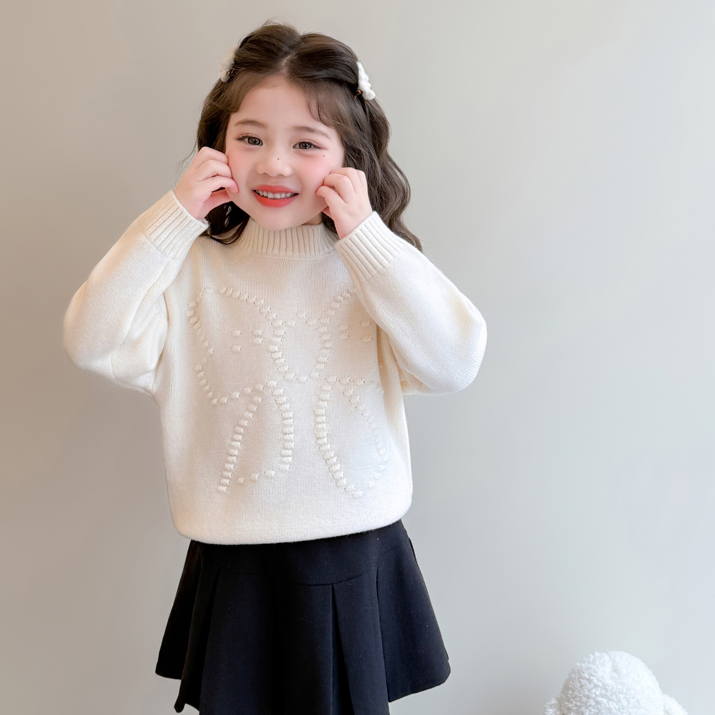 女童毛衣冬季加厚保暖针织衫上衣