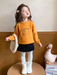 女童毛衣秋冬季2025新款洋气时髦儿童针织衫女宝宝冬装打底衫内搭