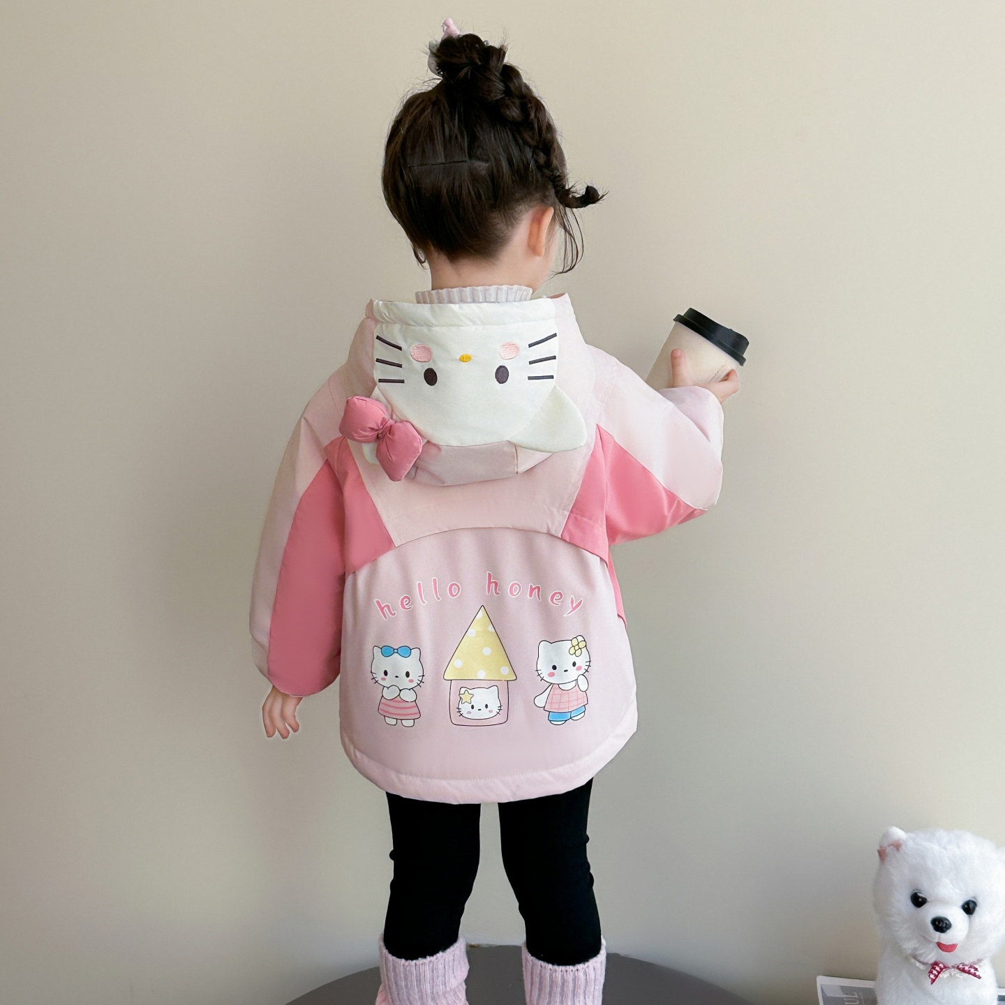 女童加绒外套冬装夹棉加厚冲锋衣