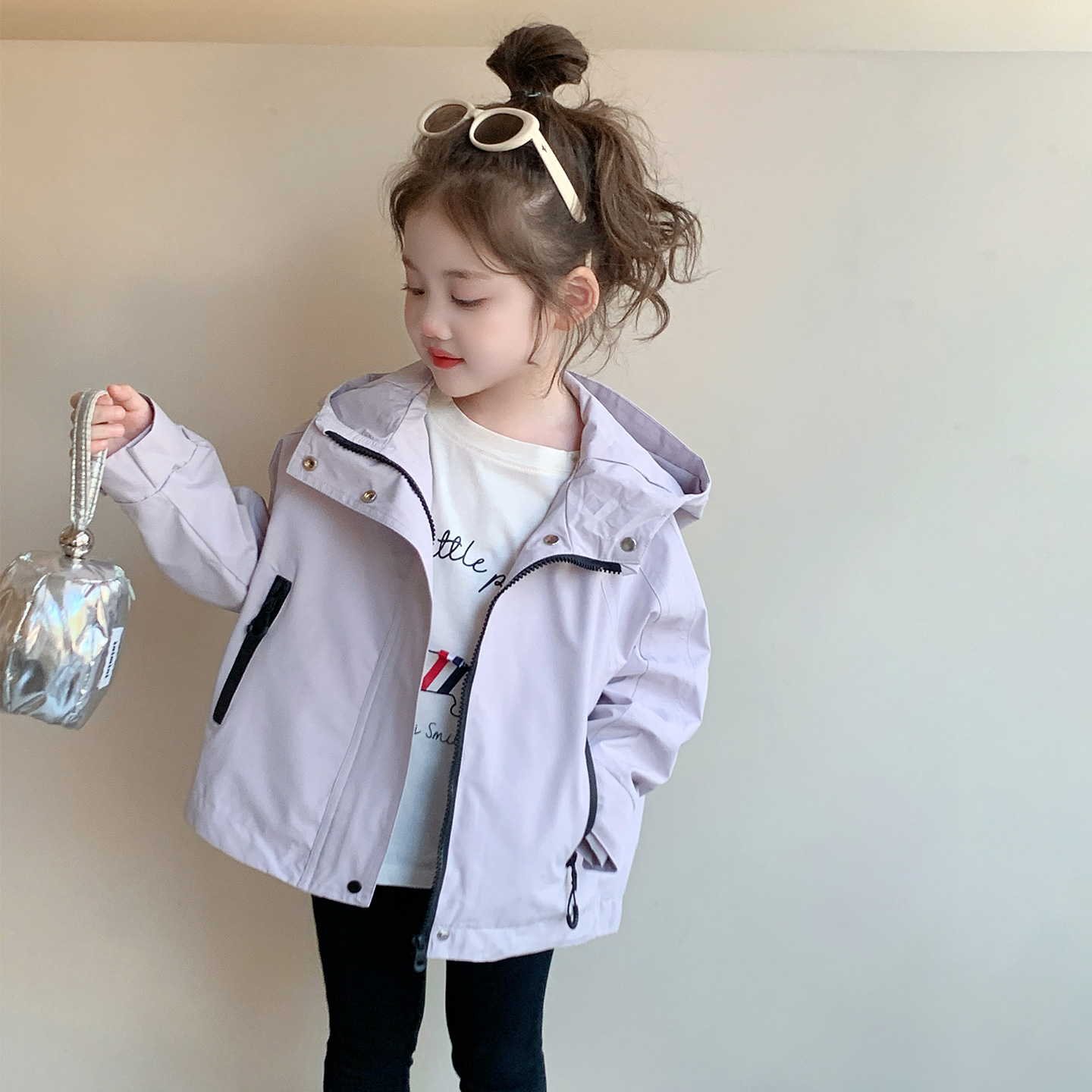 女童冲锋衣外套秋装2025新款洋气