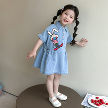 女童夏季连衣裙2025新款洋气儿童超好看裙子女宝宝夏装公主牛仔裙