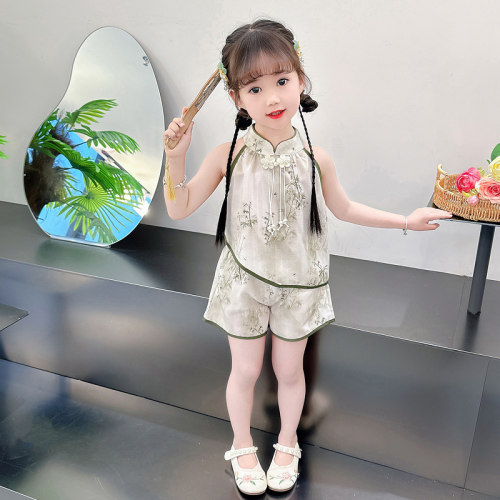女童新中式背心套装夏季洋气衣服