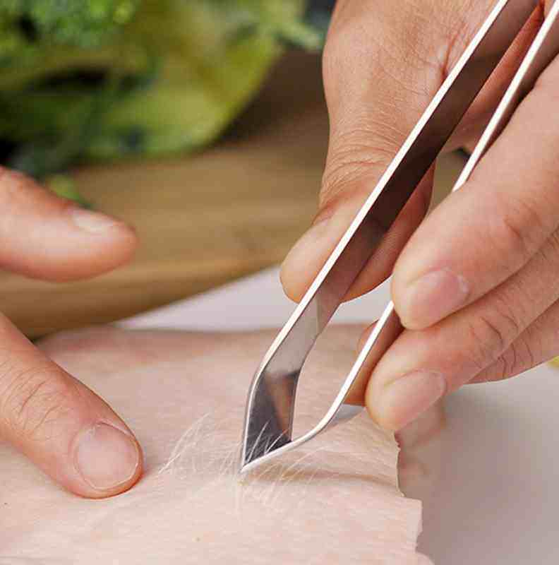 喜诗拔毛器不锈钢猪毛钳拔鸭毛猪毛夹子除鸡毛工具拔鱼骨鱼刺镊子