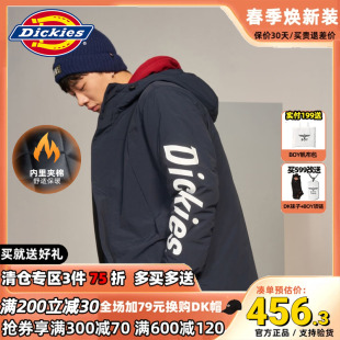 Dickies棉服外套男潮牌加厚迪克斯情侣装 青年防风连帽棉衣女冬季