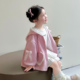 女宝宝衣服秋 女孩连帽公主花边上衣韩版 女童春装 外套洋气2026新款