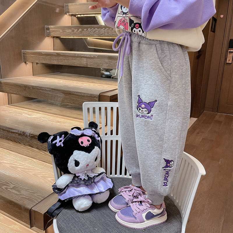 女童洋气卫裤春秋韩版休闲裤2025新款儿童卡通时尚运动裤宝宝裤子