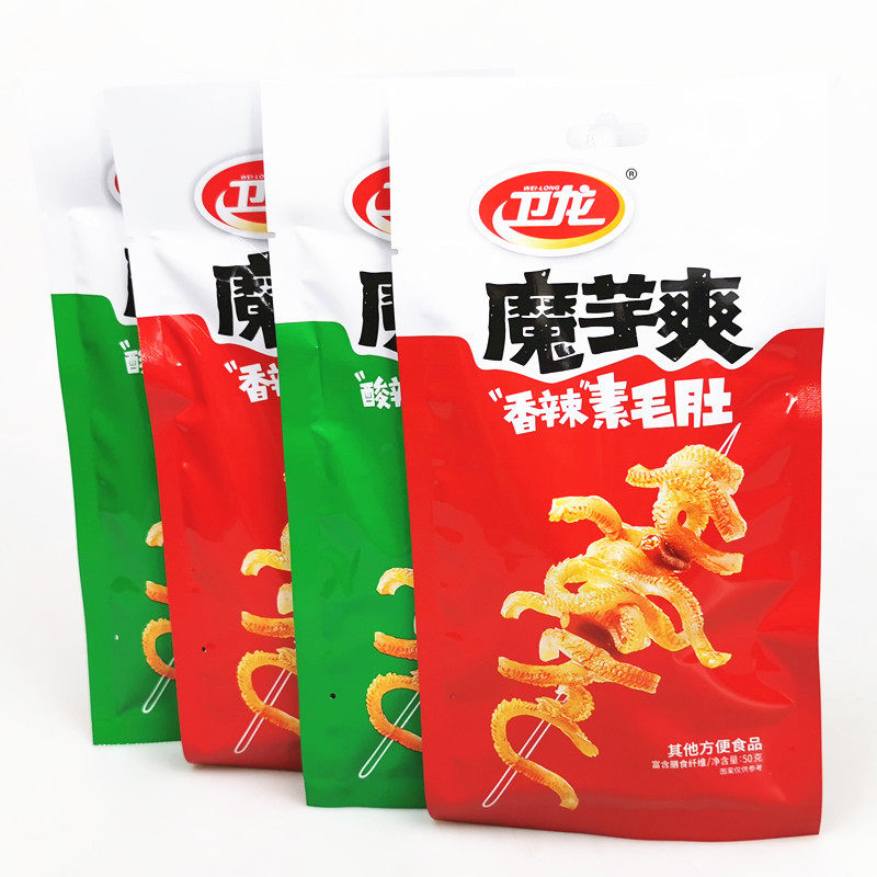 卫龙魔芋爽香辣味50g*10袋加量素毛肚网红酸辣条小零食办公室零食