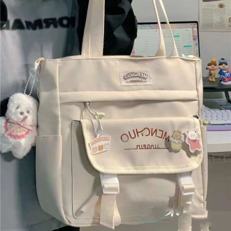 高中生手提袋拎书袋大容量初中生补课帆布包女学生装书的袋子女孩