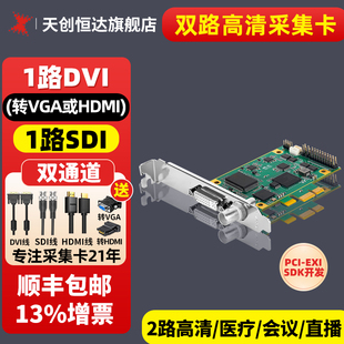 SDI双路高清切换直播PCI AIO视频采集卡HDMI 400N2 天创恒达TC