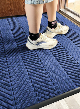 蓝色入户门新款地垫深蓝色脚垫门外门垫家用门口防滑室外入门地毯