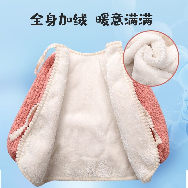 宝宝罩衣加绒儿童外穿加厚婴儿围兜冬天小孩防脏冬季保暖秋冬围衣