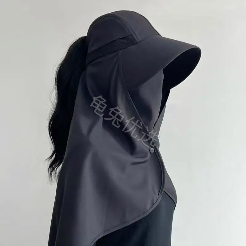 2026冰丝防晒帽披肩一体式大檐全包遮阳透气显瘦开车骑行百搭女帽