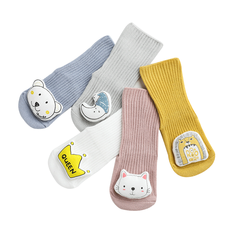 婴儿袜子春秋薄款新生婴幼儿0-3月0-1岁可爱秋冬季棉袜宝宝中筒袜