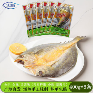 味健原  醇香大黄鱼黄花瓜鱼400g*6小黄鱼冷冻新鲜淡咸鱼干黄鱼鲞