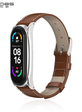 适用小米手环10/9/8/7/6/5/4/3表带腕带真皮皮质陶瓷版NFC手腕带皮表带替换带牛皮皮带商务男生女士冬天